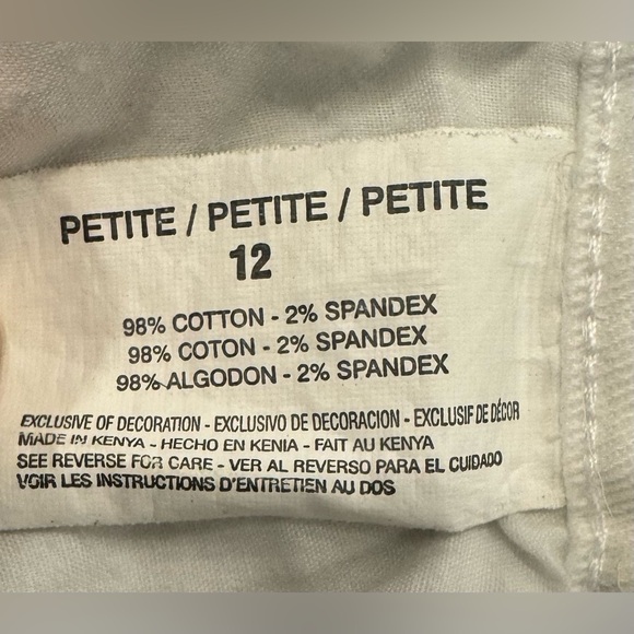 Gloria Vanderbilt Denim Capri Skimmers Women’s Size 12 Petite White Embellished - Picture 7 of 10